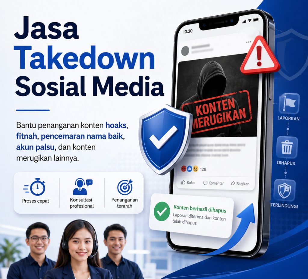 Jasa takedown sosial media, hapus berita hoax dan pencemaran nama baik